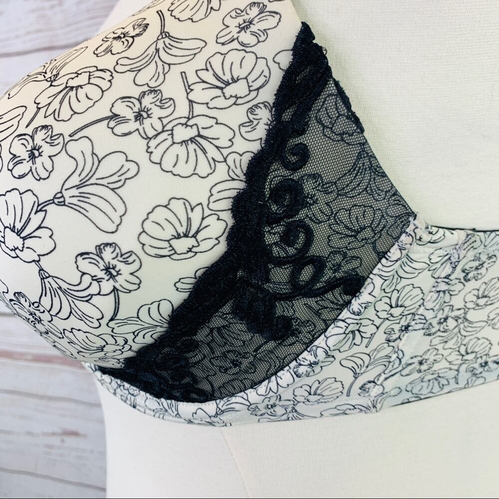 1st & Curve cream black bra floral with lace 40D - Picture 4 of 11